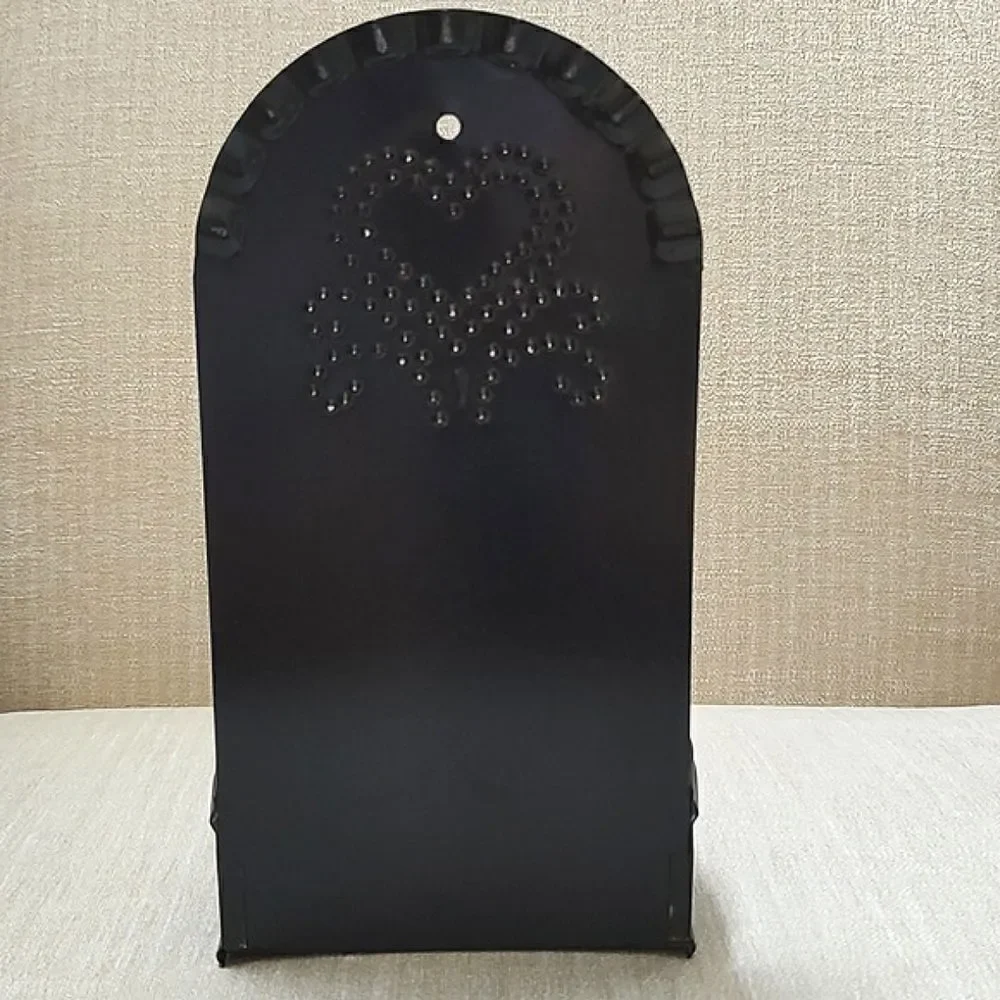 Metal Tin Punch Hurricane Candle Sconce Bronze Finish